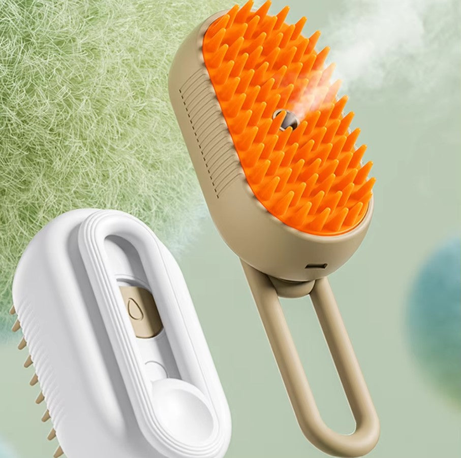 Brosse à vapeur de toilettage pour Chiens et Chats 4 En 1 :  Massage, brossage, lavage, démêlage