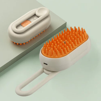 Brosse à vapeur de toilettage pour Chiens et Chats 4 En 1 :  Massage, brossage, lavage, démêlage